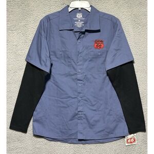 Vntg Retro Phillips 66 Blue Racing Friday Night Mechanic Work Shop Shirt M